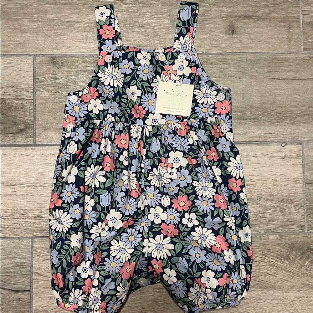 Rachel Parcell Blue and Pink Floral Jumpsuit